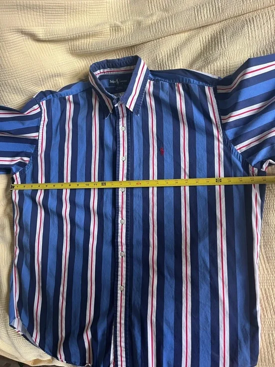Men’s Ralph Lauren Button-Up Shirt – Classic Striped | 100% Cotton - Picture 5 of 7